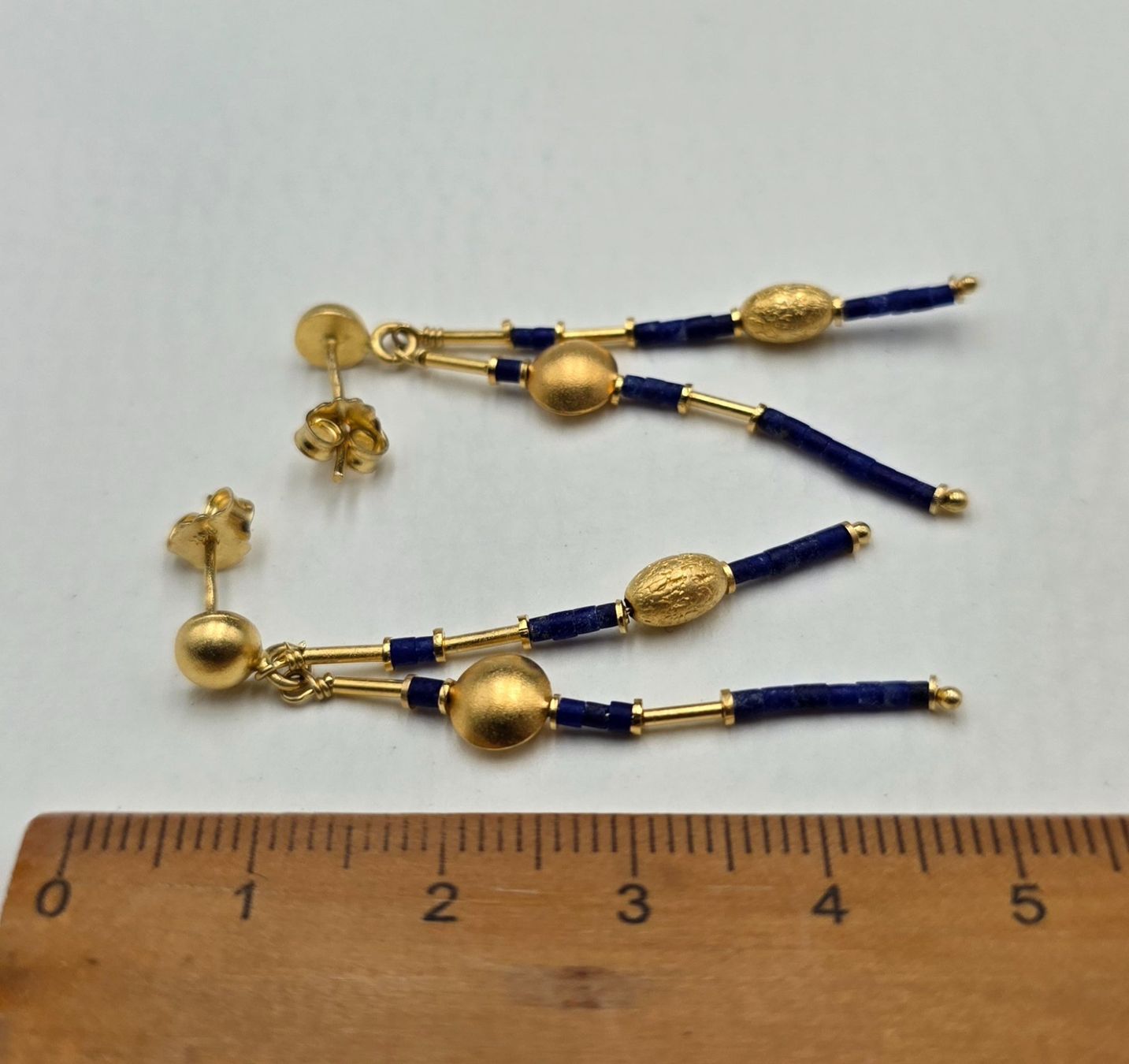 Orecchini pendenti & Orecchini a lobo: Gold 585 Ohrstecker mit Lapislazuli – Usato da Wald ZH venduto da Dasilver 4