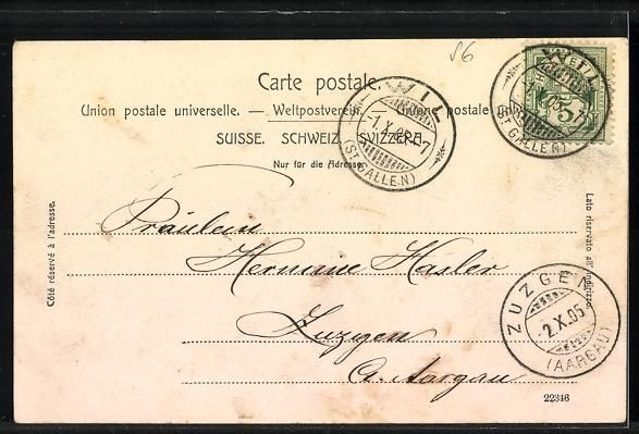 Ansichtskarten: Wyl /SG, Rathaus mit Torbogen u. kleiner – Gebraucht aus Berlin von bartko-reher 1