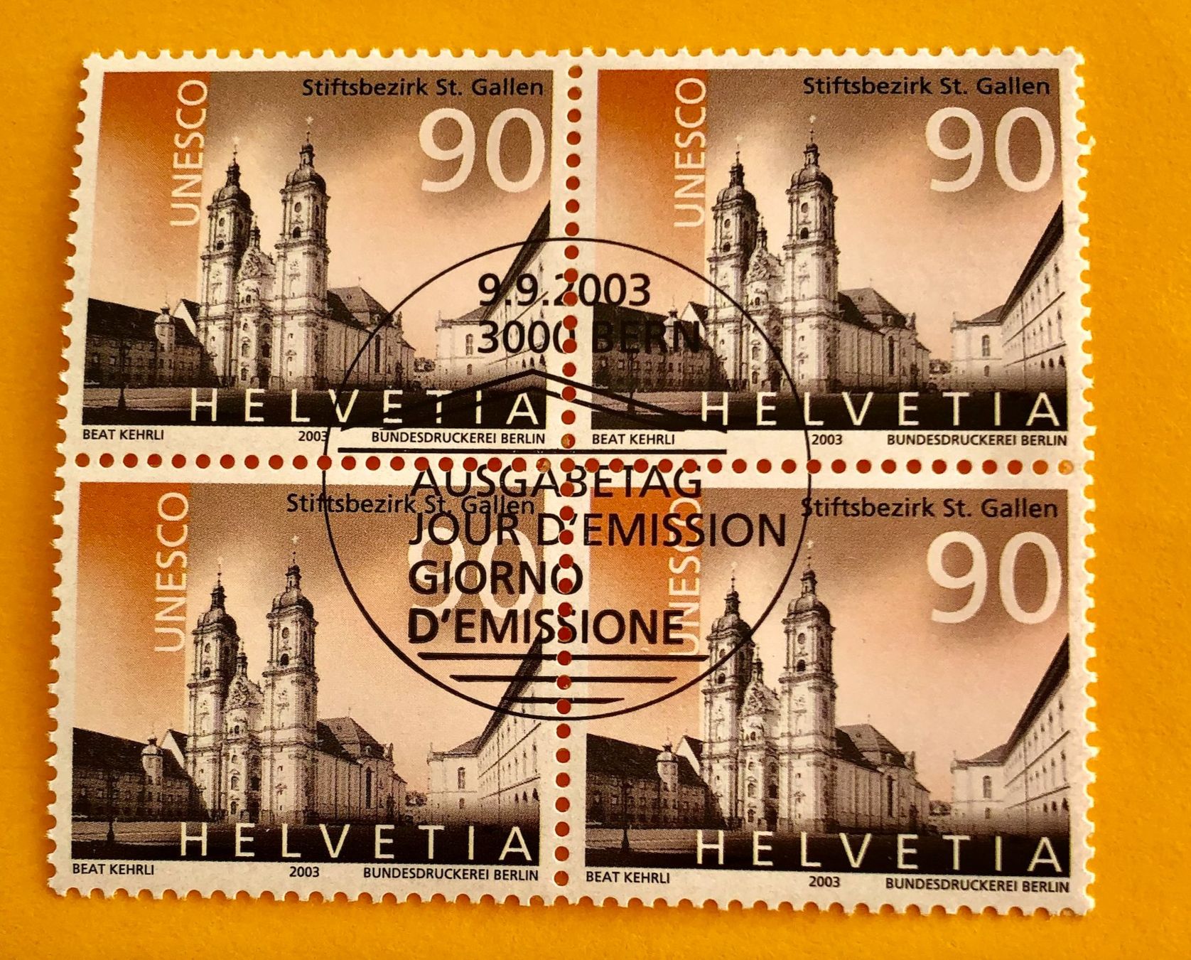 Tutti i francobolli:  Viererblock Nr.1099 Stempelt Bern 2003   – Usato da Aarau venduto da Billa007