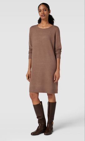 VILA Strickkleid mit Rundhalsausschnitt grün