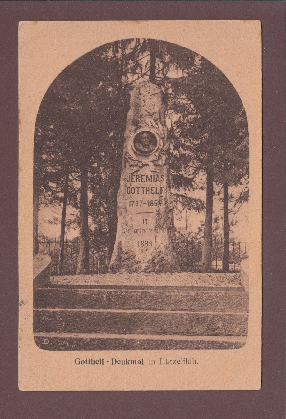 Cartoline postali: LÜTZELFLÜH - Gotthelf-Denkmal - 1926 // Eckbug // – Usato da Pully venduto da nicecards