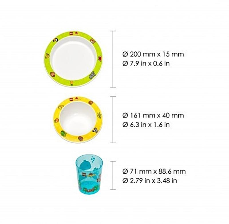 Set di piatti: LEGO® Kindergeschirr 2x Teller, 1 Becher – Nuovo e nell'imballaggio originale da Wettingen venduto da kochshop 4