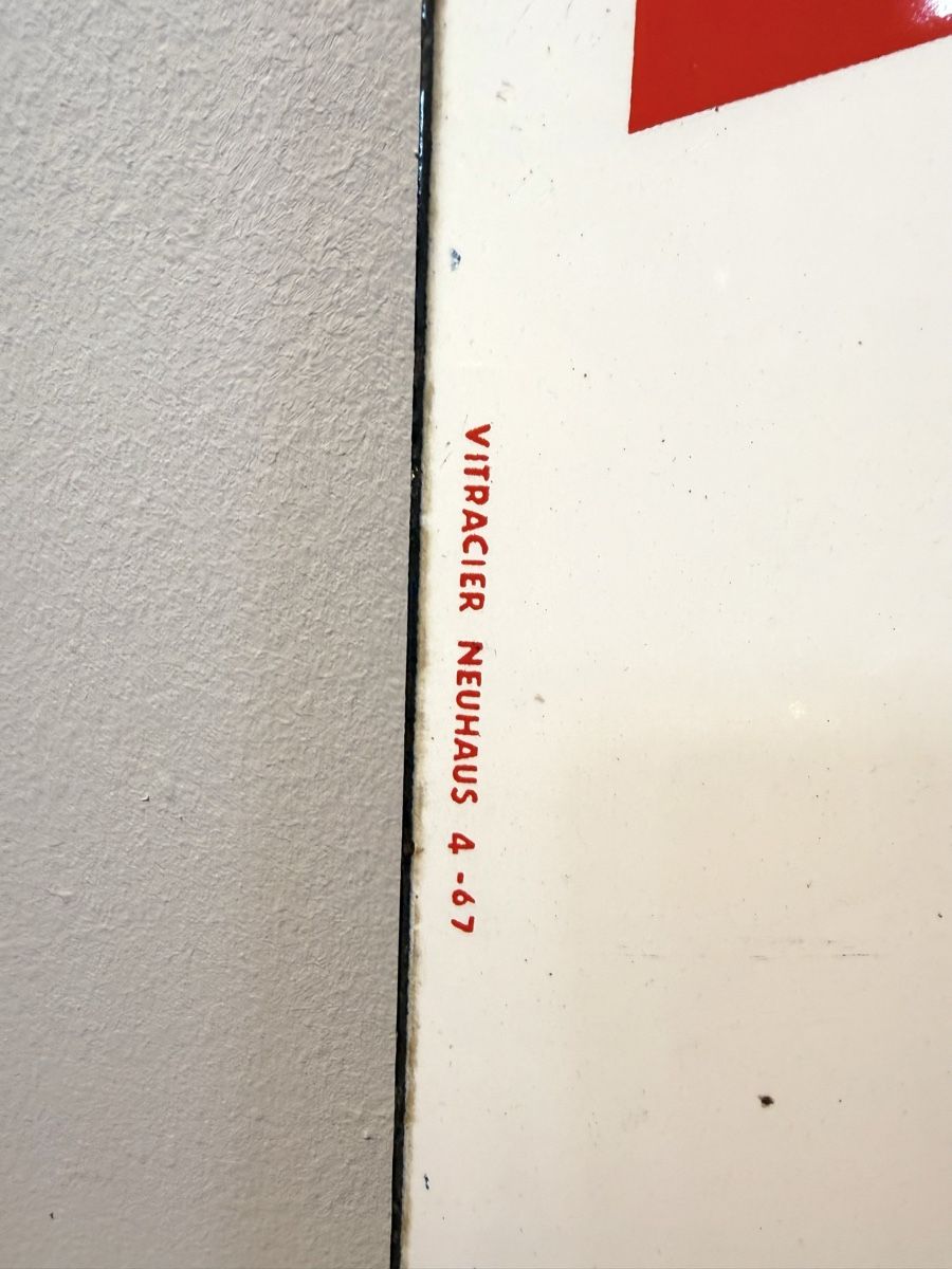 Schilder: Total Benzin Emailschild Doppelseitig 1960 – Gebraucht aus Nidau von Nintschgu 2