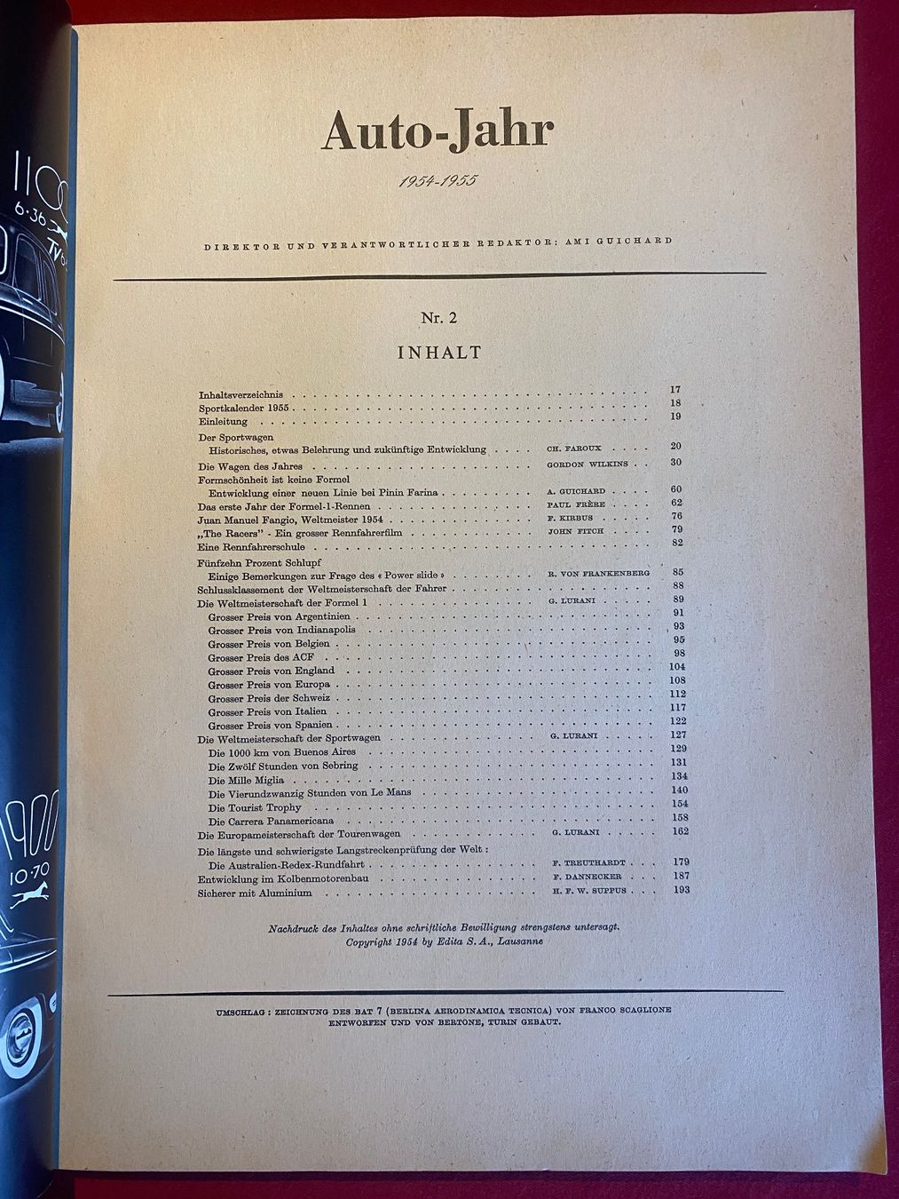 Libri: Autojahr Buch 1955 – Usato da Balm b. Günsberg venduto da frankreich05 1