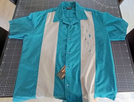 Vintage Herren Hemd Steady Clothing petrol Grösse L neu