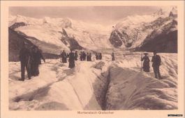 Pontresina GR // Morteratsch Gletscher Touristen ca. 1905