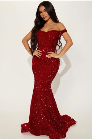 Elegantes Abendkleid rot Pailletten Gr. 40 neu