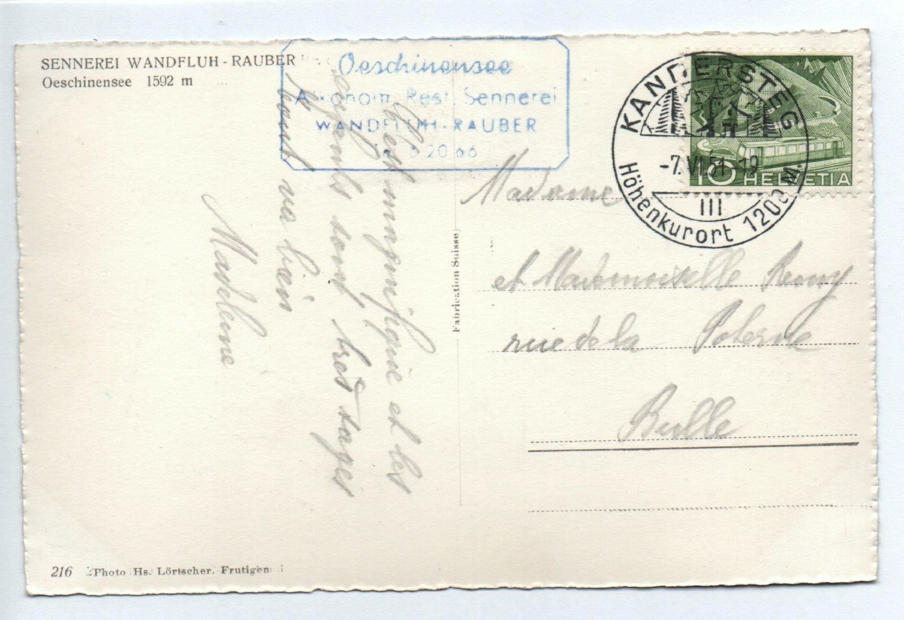Cartoline postali: KANDERSTEG Sennerei Waldfluh-Rauber – Usato da Jona venduto da philajona 1