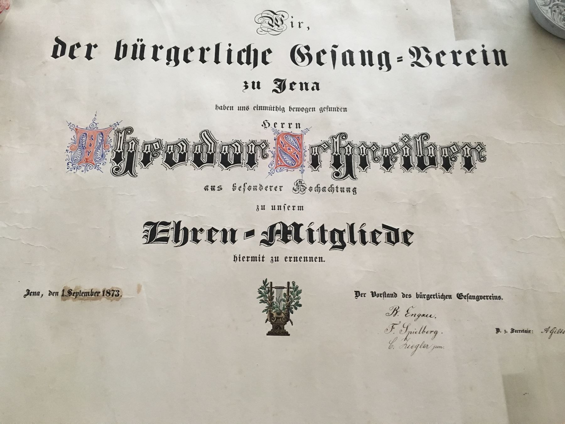 Cartoline: Ehren-Mitglied Gesangsverein 1873 – Usato da Gipf-Oberfrick venduto da Iberico 5