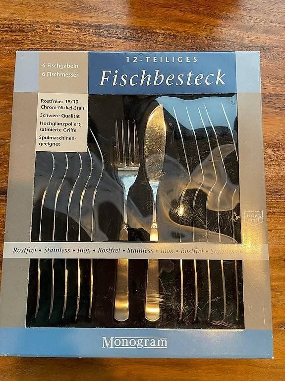 Set di posate: NEU Monogram Fischbesteck, 12teilig – Nuovo e nell'imballaggio originale da Rüti b. Büren venduto da istrauss