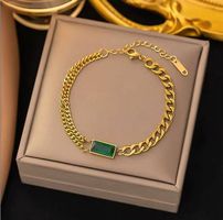 0009a-Elegantes Damen-Armband aus Edelstahl mit Goldplattier