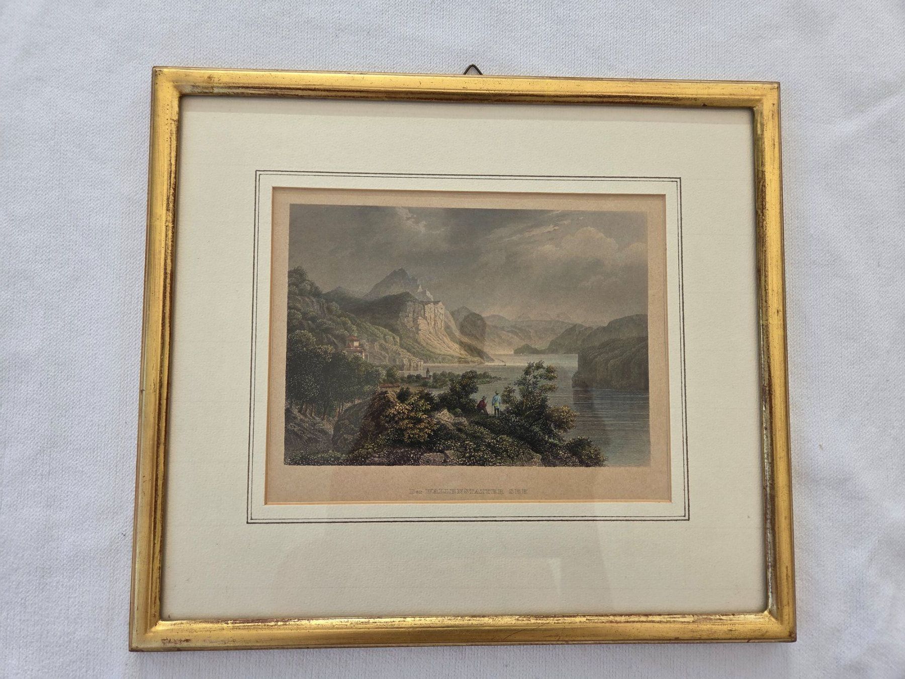 Incisioni: Vintage Stich "Der Wallenstatter See" – Usato da Näfels venduto da SuEdHe