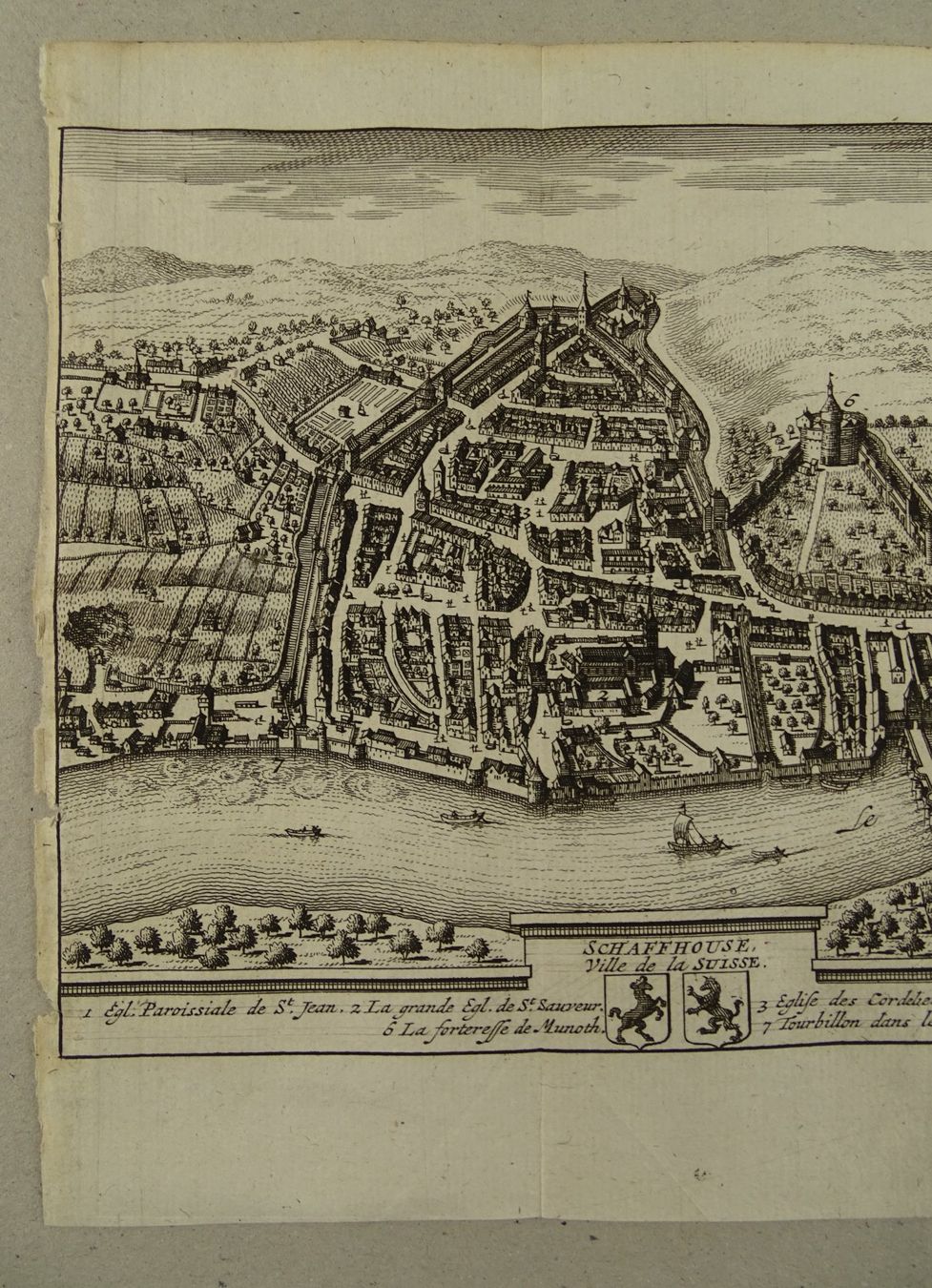 Stiche: SCHAFFHAUSEN, KUPFERSTICH 1778 – Gebraucht aus Grüningen von Kartensammler 2