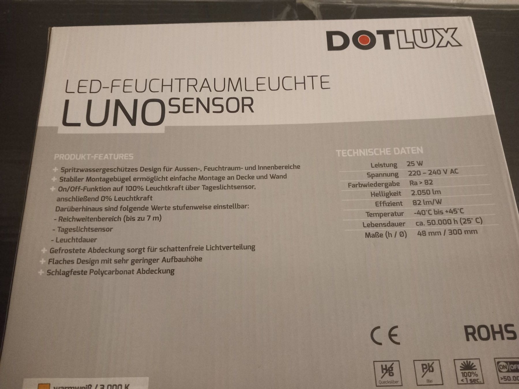 Lampade: LED Decken- Feuchtraumleuchte mit Sensor – Nuovo e nell'imballaggio originale da Thun venduto da Beroshop 3