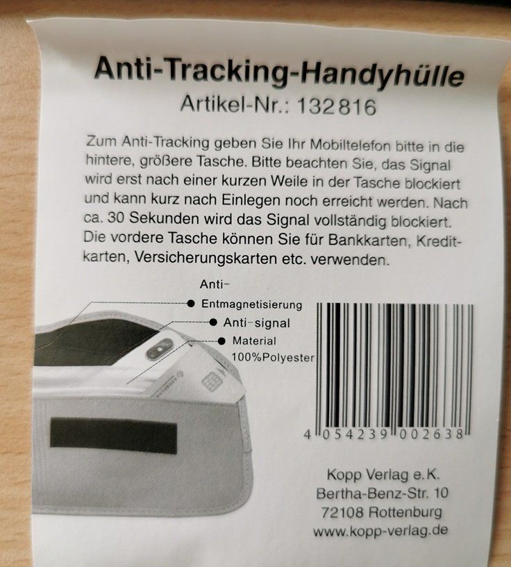 Covers & Schutzfolien: Anti-Tracking Handyhülle, Kopp Verlag – Gebraucht aus Wilen b. Wollerau von morethanmusic 1