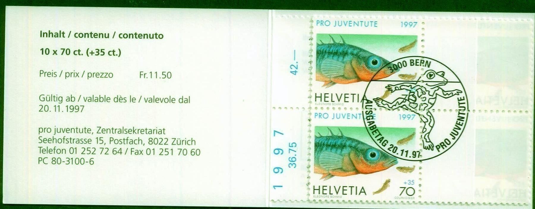 Alle Briefmarken: 1997 Pro Juventute MH ES KW 22.- – Gebraucht aus Eggersriet von stamp303 1