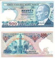 Türkei  500 lira  1984 unz bankfrisch