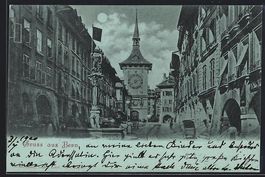 Mondschein-AK Bern, Strassenpartie mit B