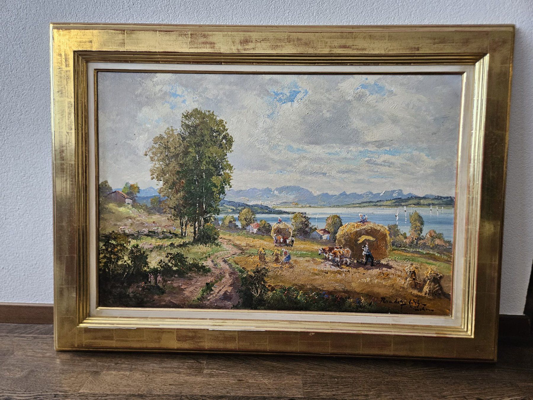 Original Ölgemälde Heuernte - Randolf Wehn - Chiemsee - 1950 (Gebraucht ...