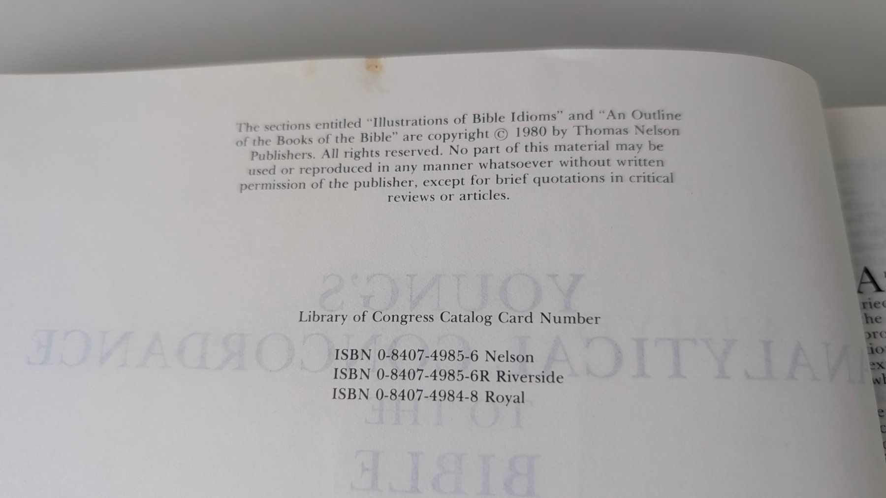 Libri: Young's Analytical Concordance, 1980 Robert Young – Usato da Zürich venduto da 1.Simon 5