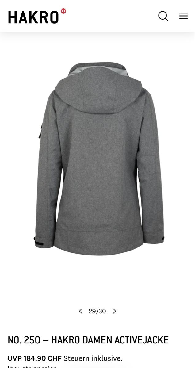 Jacken: Hakro Damen Active Jacke Grau, Grösse M Top – Neu und originalverpackt aus Altdorf UR von Lilelo82 1