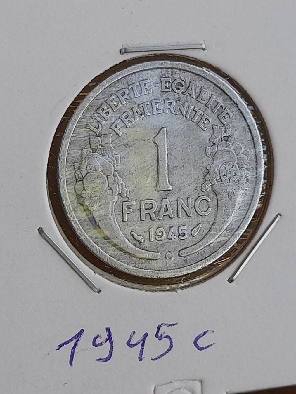 Tutti le monete: 1 Francs 1945 c Alu Frankreich  – Usato da Basel venduto da Basel_20 7