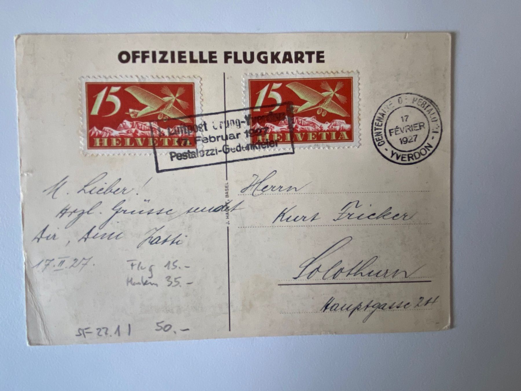 Tutti i francobolli: F3, Pestalozzi Gedenkfeier 1927 – Usato da Aarau venduto da hilde47