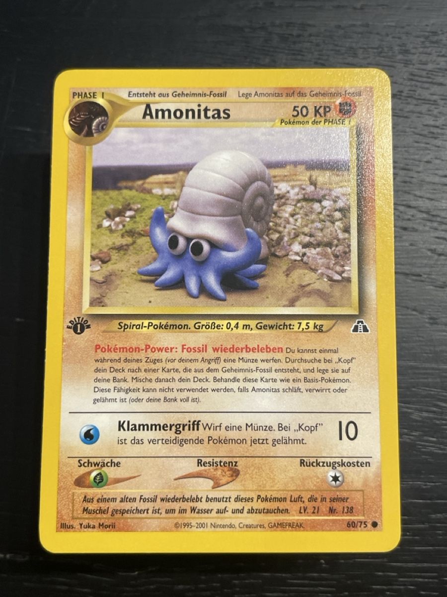 Pokémon Carte collezionabili: Pokemon Amonitas 60/75 neo 1. edition – Usato da Hugelshofen venduto da Suimosa
