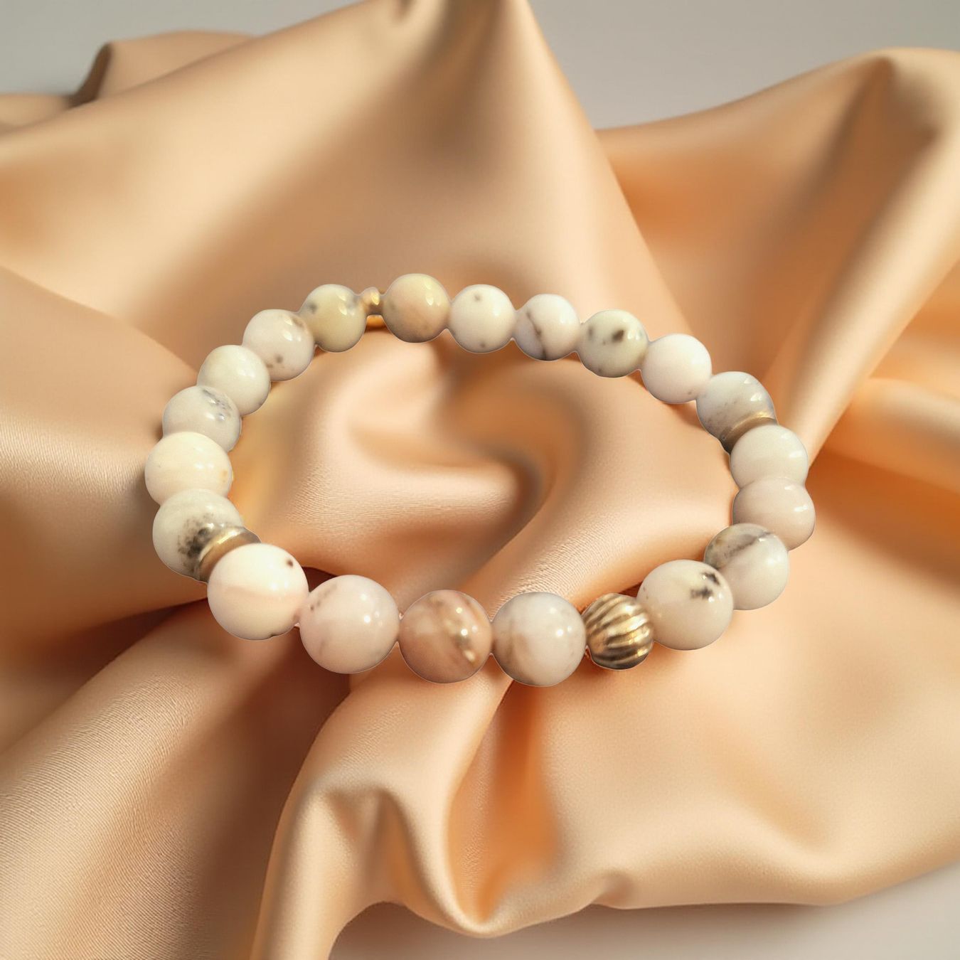 Bracciali & Braccialetti: Armband, rosa Andenopal & Bronze. 19cm. – Nuovo e nell'imballaggio originale da Aarau venduto da Schmuckhoehle_MD 6