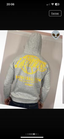 Sweat à capuche Gris Los Angeles Lakers Basketball -Taille L