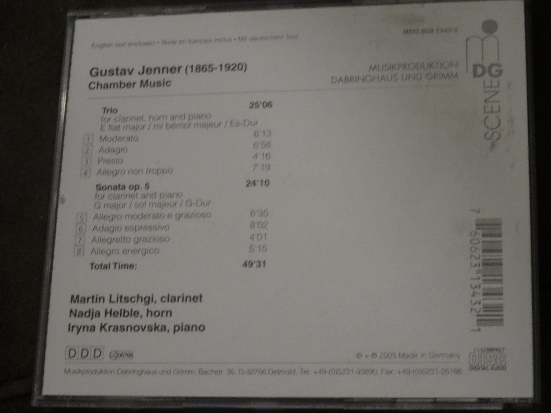CD: Jenner - Chamber Music CD – Usato da Olten venduto da Disc-Ausverkauf 1