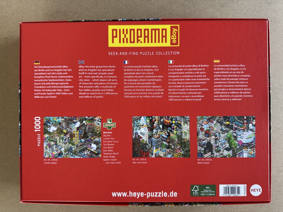 Heye Puzzle: eBoy London Puzzle 1000Teile Pixorama – Nuovo e nell'imballaggio originale da Oberlunkhofen venduto da ste_vtj5 1