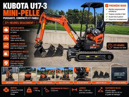 Kubota U17-3  Mini-pelle  271h  Attache rapide + 3 godets