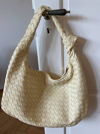 Geflochtene hellgelbe Tasche 