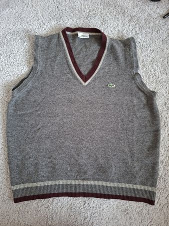 Débardeur Lacoste gris col en V taille M 