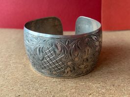 Armreif Silber Blumen (dehnbar)