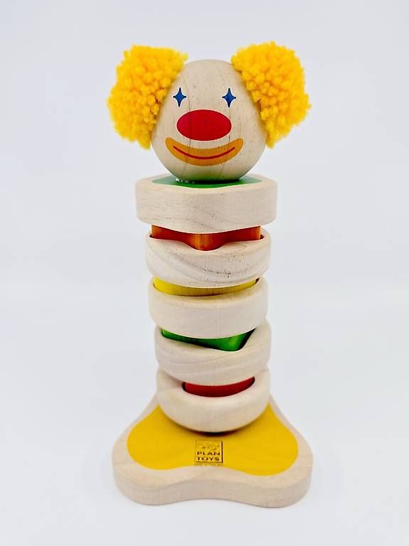 Plantoys Giocattoli: Clown à empiler en bois neuf – Nuovo e nell'imballaggio originale da Grandson venduto da Nouvelle-ere