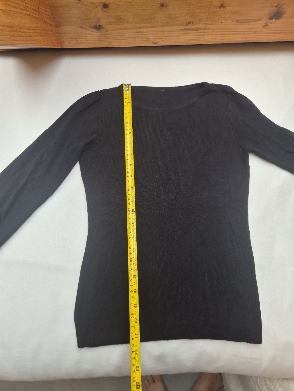 Maglioni & Felpe: Damen leichte Pulli gerippt schwarz Rundhals Chicorée  – Usato da Zürich venduto da Drago670 5