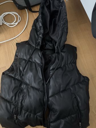 Zara schwarze Lederveste