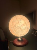 Rarer Globus vintage aus Glas Leuchtglobus Erdkarte