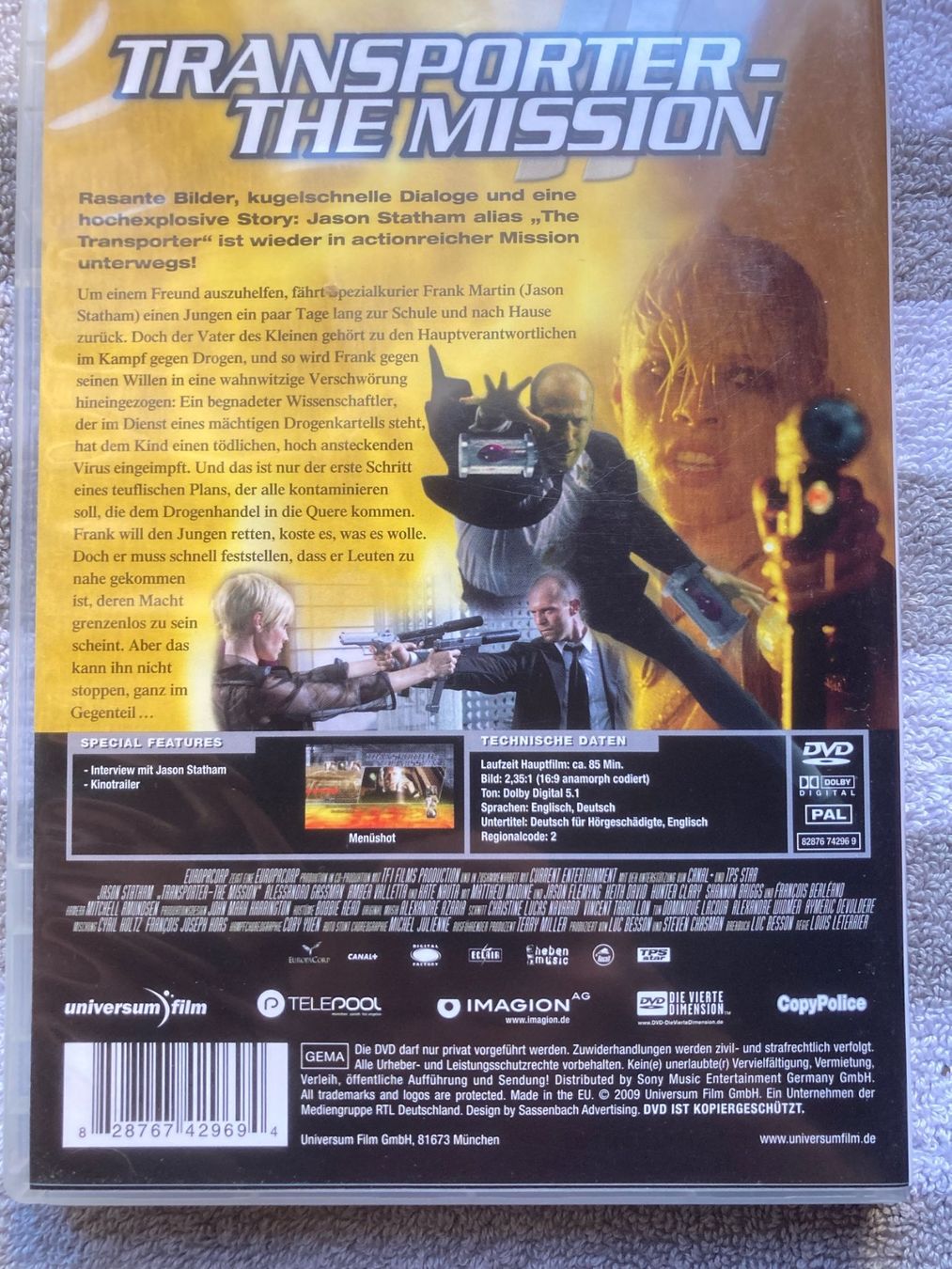 Alle DVDs: DVD Transporter  Jason Statham – Gebraucht aus Aarwangen von to-hirschi 1