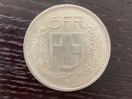 1 x 5 Franken Schweiz 1967 – zirkuliert