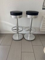 Barhocker, Ledersitz, Aluminium