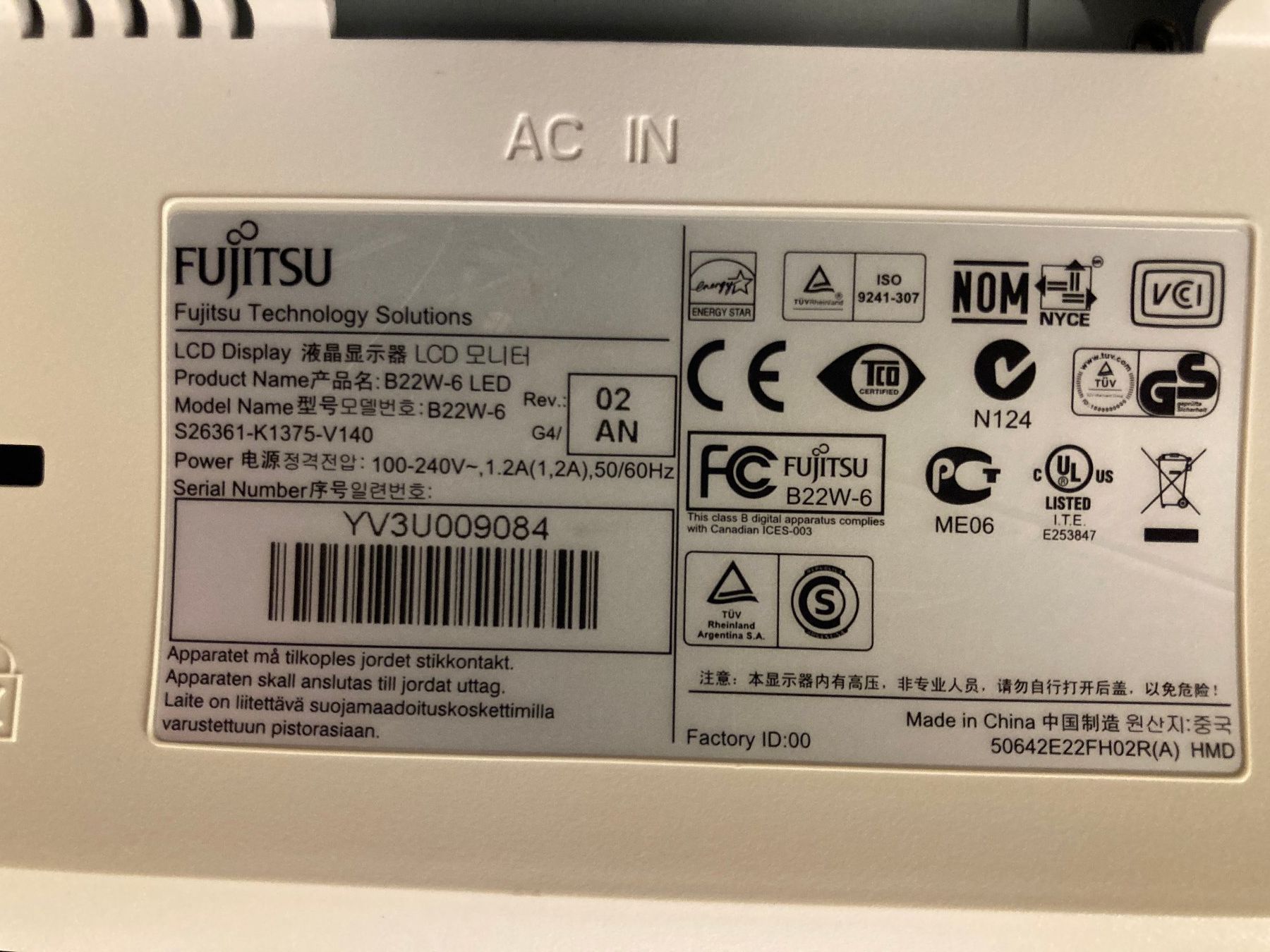 Fujitsu Monitor: 2 Stück Fujitsu Monitore B22W-6 LED – Usato da Dielsdorf venduto da Textron 3