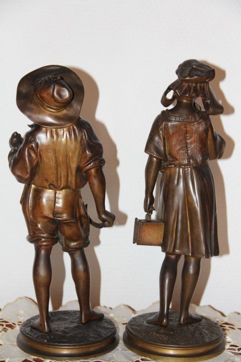 Sculture & Statue: Paire de sculptures en bronze antique . – Usato da Praz (Vully) venduto da pikuluka1 3