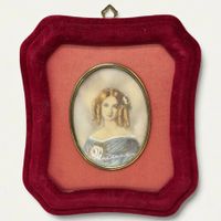 Miniature ancienne , portrait de femme. Signée