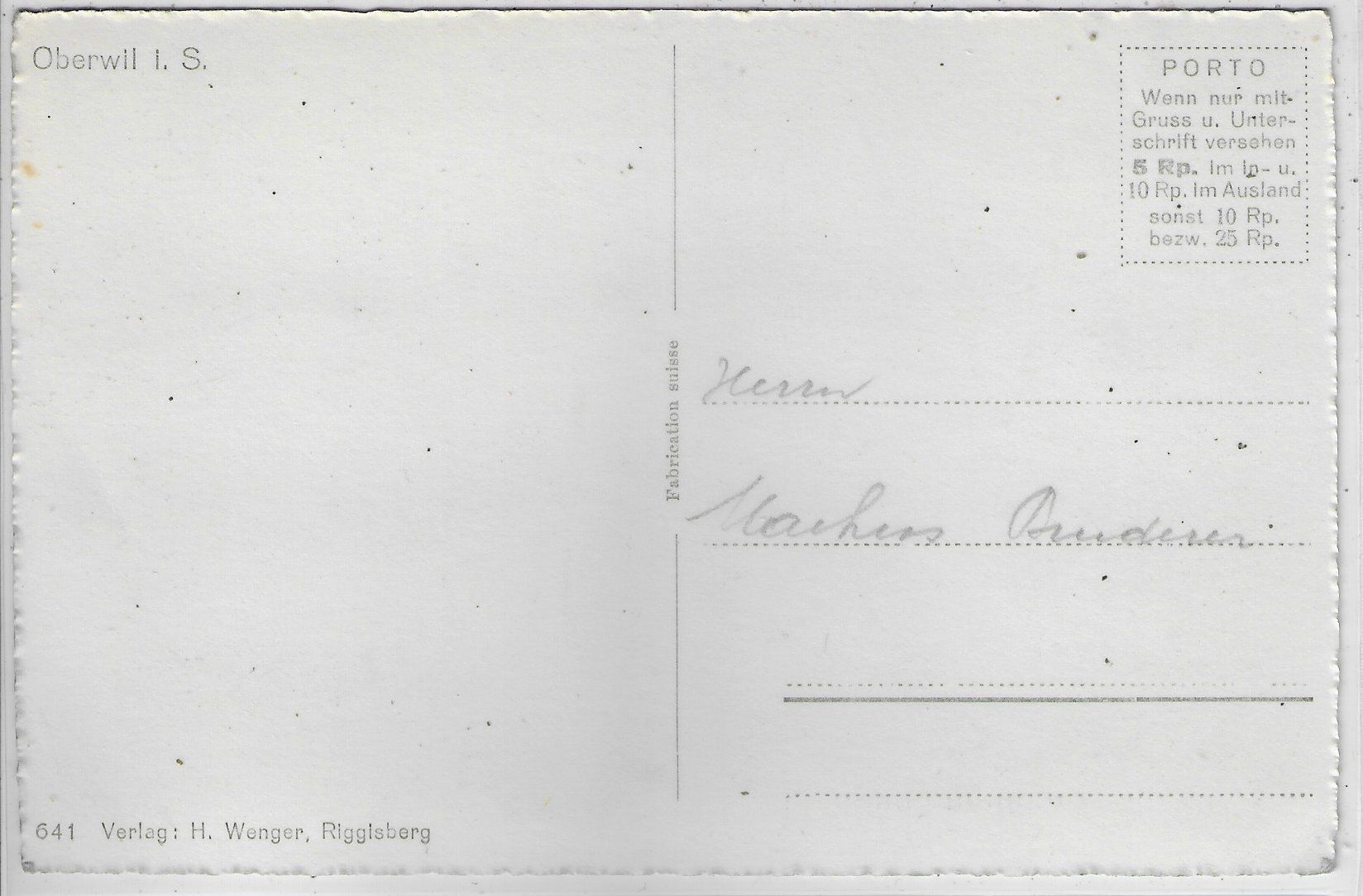 Cartoline postali: Oberwil im Simmental - Generalansicht – Usato da Ettingen venduto da Kartenplanet 1