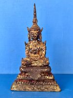 Antiker Buddha 13 cm hoch Tailand ? Bronce ehemals vergoldet