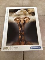 Clementoni Puzzle: Elefant vor Mond - 1000 Teile, neuwertig!