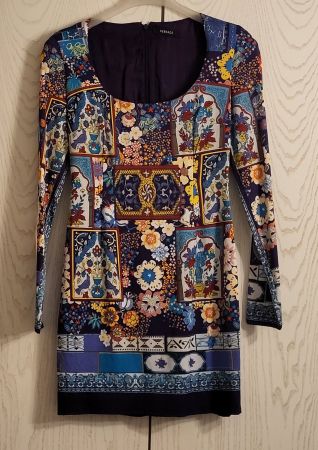 Versace Luxus Minikleid – Bunter Patchwork Ital. Gr. 38 = 32